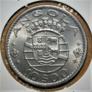 Angola 10 Escudos 1969 Brilliant Uncirculated Coin - Portugal