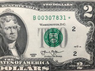 Wow Star Note 2013 $2 Two Dollar Bill (york " B "),  Uncirculated