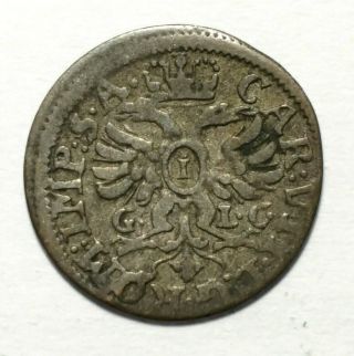 1742 Grote German - States (austrian?) Silver Coin Double - Headed Eagle