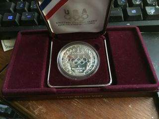 1988 Olympics PROOF Silver Commemorative Coin Box/COA 2