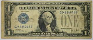 Fr.  1602 $1 1928 B Small Size Silver Certificate " Funny Back "