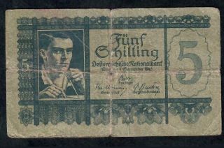 5 Schillings From Austria 1945