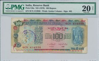 Reserve Bank India 100 Rupees Nd (1979) Pmg 20net