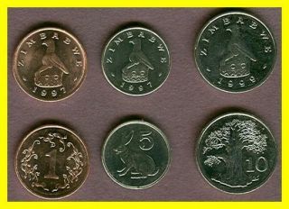 Zimbabwe 3 Coin Type Set Rabbit Uncirculated