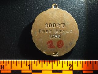 1932.  100 Yard style swimming bronze medal 2