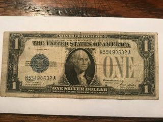 1 - 1928 One Dollar Funny Back Silver Certificate Hvy.  Circ.  18043