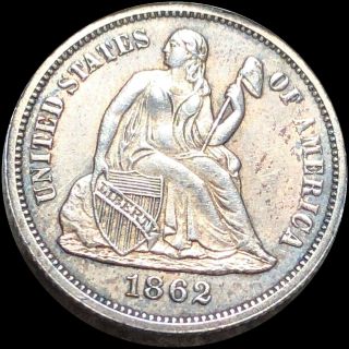 1862 Seated Liberty Silver Dime Appears Uncirculated High End Ms Bu Philly Coin