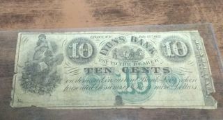 Lyons,  Ny M.  S.  & H.  J.  Leach At Lyons Bank,  10 Cent Scrip Note Civil War