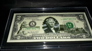 2003 Uncirculated Two Dollar $2 Bill State Overprint West Virginia Acrylic Case
