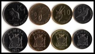Zambia Set Of 4 Coins Unc