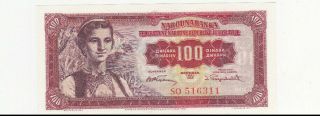 100 Dinara Unc Banknote From Yugoslavia 1955 Pick - 69