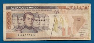 Mexico 5,  000 (5000) Pesos 1987 P - 88b Los Ninos Cadet Heroes / Chapultepec