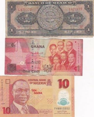 7 1915 - 2009 Circulated Notes From All Over