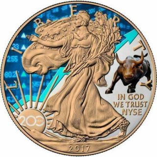 Usa 2017 1$ American Eagle Liberty York Stock Exchange 1oz Silver Coin