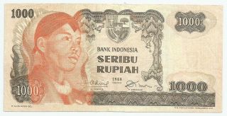 1968 Indonesia Paper Money 1000 Rupiah P - 110
