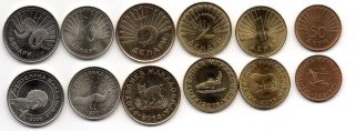 Macedonia - Set 6 Coins 50 Deni 1 2 5 10 50 Denari 1993 - 2018 Unc / Aunc