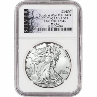 2017 - (w) American Silver Eagle - Ngc Ms69 - Early Releases - Als Label