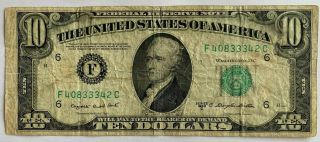 1950 C $10 Ten Dollar Bill Federal Reserve Bank Of Atlanta Georgia