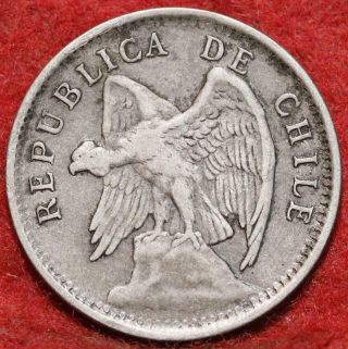 1919 Chile 10 Centavos Silver Foreign Coin