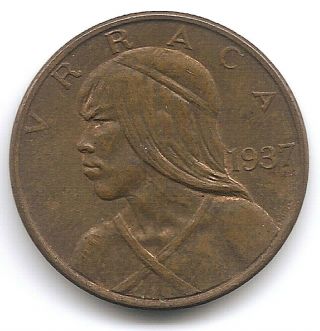 Panama 1937 1 Centesimo Coin Km 14 In Uncirculated Unc Only 200,  000 Minted