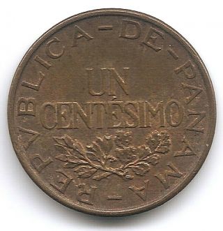 Panama 1937 1 Centesimo Coin KM 14 in Uncirculated UNC Only 200,  000 Minted 2