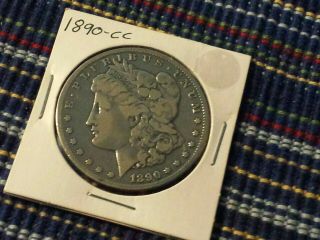 1890 - Cc $1 Morgan Silver Dollar.  Circulated.  Carson City Issue.  90 Silver