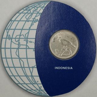 Coins Of All Nations 1971 25 Rupiah Indonesia Coin And Stamp Set