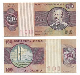 Brazil Note 100 Cruzeiros (1974) P 195ab Xf,