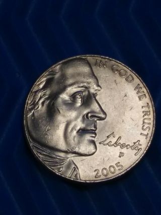 U.  S.  Error Coin Detached Rear Buffalo Leg.  2005 P Jefferson 5c Nickel