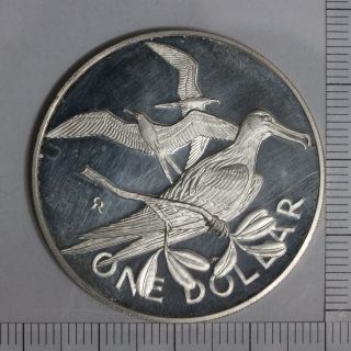 1973 British Virgin Islands One Dollar Silver Proof Coin (322/2857D45) 2