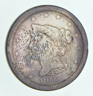 1850 Braided Hair Half Cent 5102