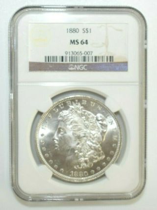 1880 P Ngc Ms64 Morgan Silver Dollar $1 Coin Ngc 1880 - P M140