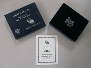 Us 2013 1 - Oz.  999 Fine Silver Proof American Eagle In Blue Box With