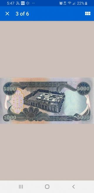 $10,  000 Iraqi Dinar - (2) 5,  000 Notes - Crisp And Uncirculated - Authentic Iqd