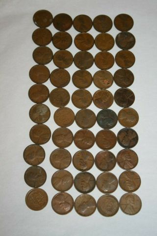 1 Full Roll Of 1909 Vdb Pennies Vg Or Better Several Have Full Wheats 50 Total