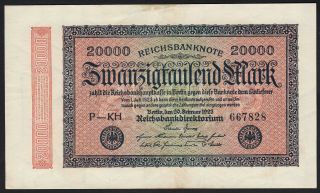 1923 20,  000 Mark Germany Vintage Rare Paper Money Banknote Currency P 85b Xf
