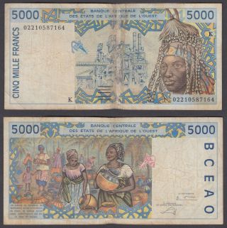 West African States 5000 Francs 2002 (f) Banknote Km 713kl