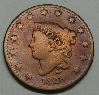1828 Coronet Head Large Cent Cleaned Take A Look
