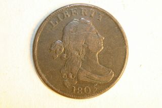1805 U.  S.  Half Cent - Large 5,  Stems