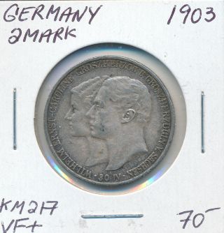 Germany Saxe Weimar Eisenach 2 Mark 1903 Km217 - Vf,