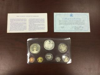 1973 Barbados Proof Set - 8 Coins - Franklin With