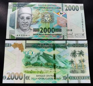 Guinea 2000 Francs,  2018 2019,  Unc,  P -,  Design