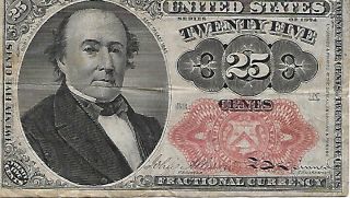 1874 25 Cents Fifth Issue Fractional Note