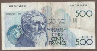 1982/98 Belgium 500 Franc Note