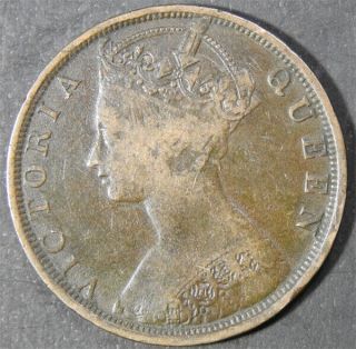 Victoria Queen Hong Kong 1 Cent 1901 Copper Coin A85