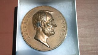 Vintage Abraham Lincoln Bronze 3 " Commemorative Medal - Medallion
