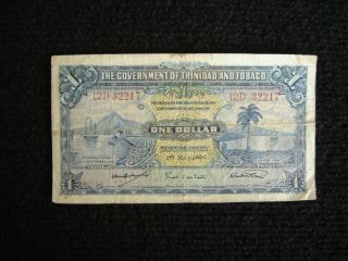 Trinidad And Tobago P - 5c 1 - 5 - 1942 1 Dollar Fine