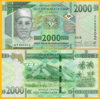 Guinea 2000 Francs P - 2018 / 2019 Unc Banknote