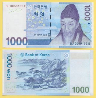 South Korea 1000 Won P - 54 2007 Unc Banknote