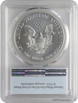 2019 $1 American Silver Eagle PCGS MS70 First Strike - Blue Flag Label 2